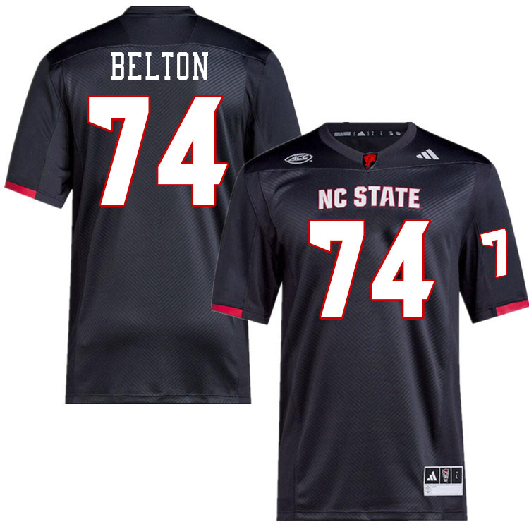 Men #74 Anthony Belton NC State Wolfpack College Football Jerseys Stitched-Black